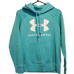 Under Armour Hoodie Women’s Small Loose Teal Spell Out Logo